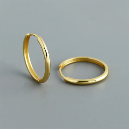 925 Sterling Silver Minimalist Matte Gothic Unisex Huggies Ear Hoop Earrings for Women Men Piercing Ear Buckle Jewelry