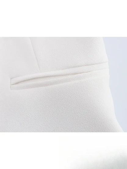 Casual Women Solid Tops Asymmetric V-Neck Single Breasted Pockects Sleeveless Vest Fashion 2025 Autumn Blazer Tops
