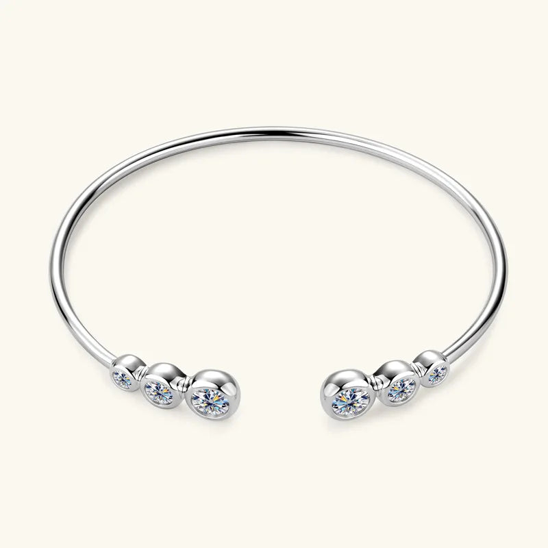 Luxury D Color 1.8cttw Full Moissanite Tennis Bracelet Bangle For Women Girl S925 Silver Pass Diamond Test Bubble Bracelets