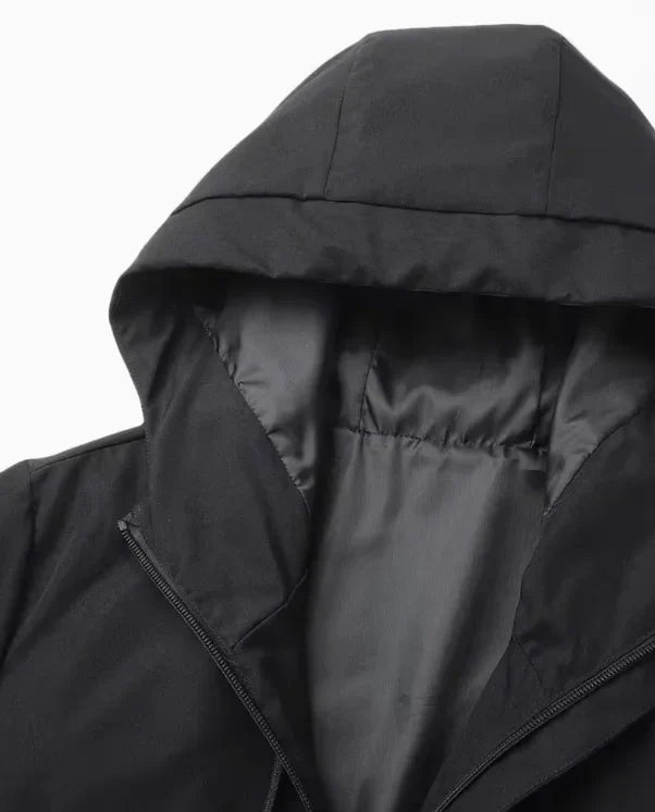 2pcs Men'S Softshell Jacket and Pants Set | Hooded, Non-Stretch Fabric, Print Pattern, Casual Style, Perfect for Fall/Winter
