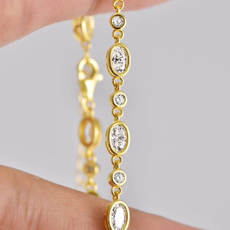 GRA Certified Full Moissanite Diamond Bracelet for Women 925 Sterling Silver Bracelets Chain Wedding Fine Jewelry Gifts