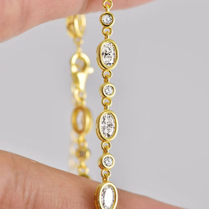GRA Certified Full Moissanite Diamond Bracelet for Women 925 Sterling Silver Bracelets Chain Wedding Fine Jewelry Gifts