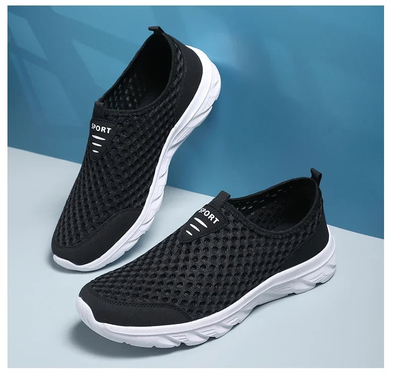 Lightweight Men Casual Shoes Breathable Slip on Male Casual Sneakers Anti-slip Men's Flats Outdoor Walking Shoes Size 39-46