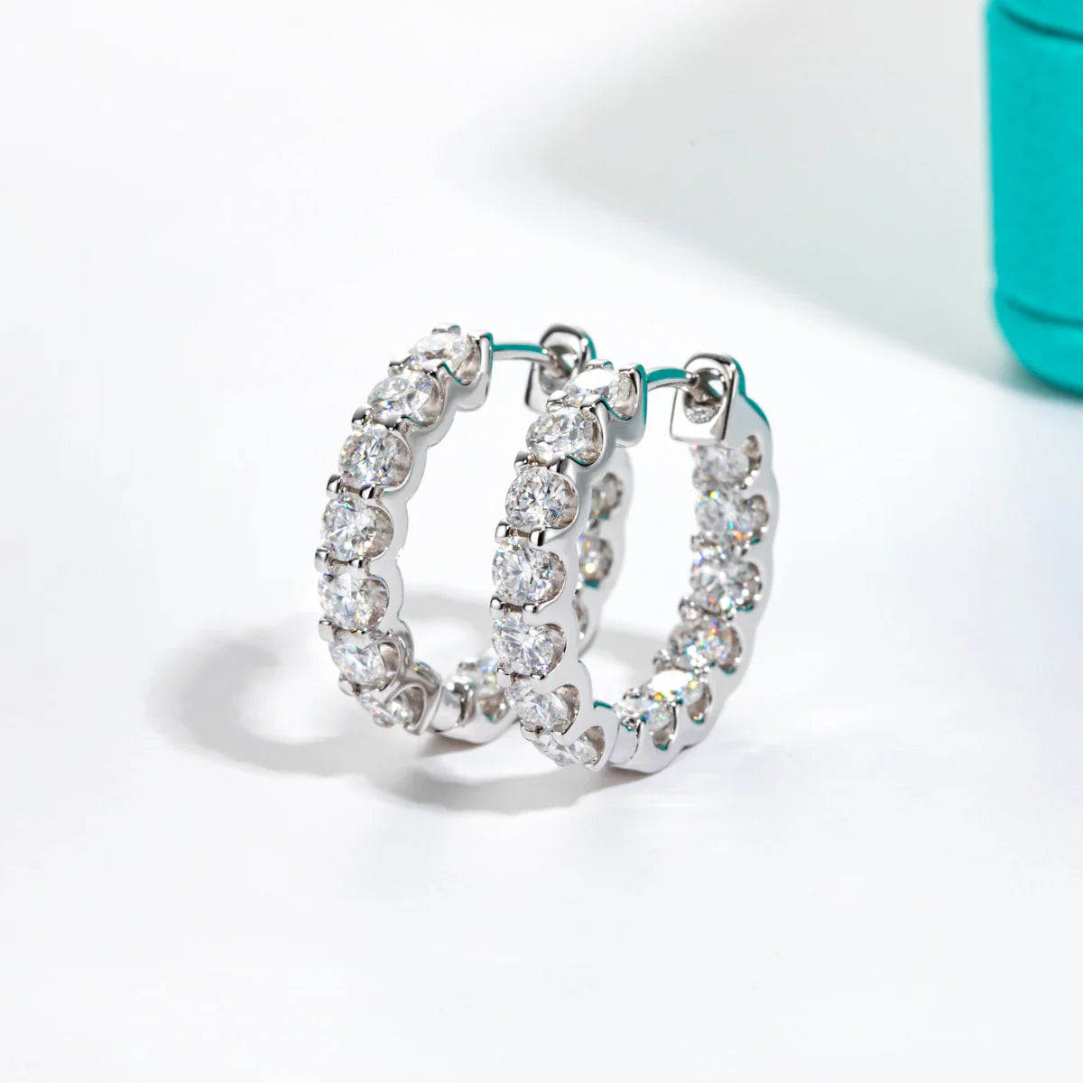 3mm 2.6cttw D Color Moissanites Hoop Earrings 925 Sterling Silver Luxury Huggie Earring for Women Jewelry Wholesale