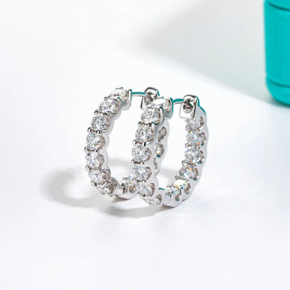 3mm 2.6cttw D Color Moissanites Hoop Earrings 925 Sterling Silver Luxury Huggie Earring for Women Jewelry Wholesale