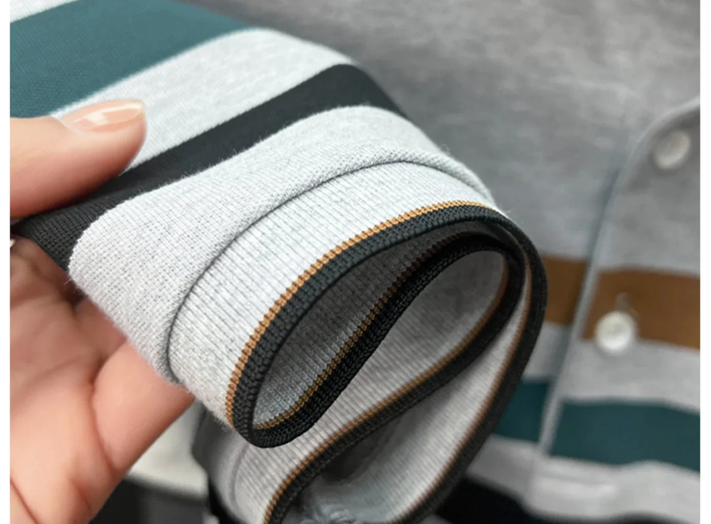 Boutique cotton short sleeve men's polo shirt 2025 summer fashion striped high-end flip collar top casual youth business T-shirt