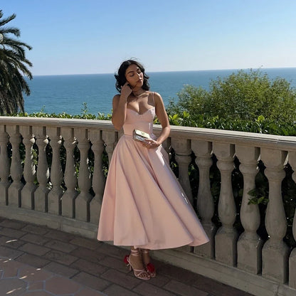 Summer Long Evening Dress Elegant 2025 New Arrivals Spaghetti Strap Corset Bustier Dress Satin Prom Dress Women