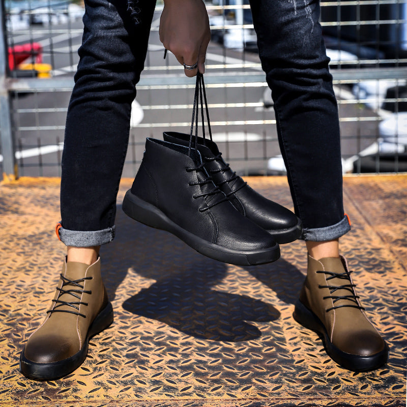 Winter Men Boots High Quanlity Warm Leather Mens Ankle Boots Male Waterproof with Fur Snow Boots Casual Shoes for Men Botas