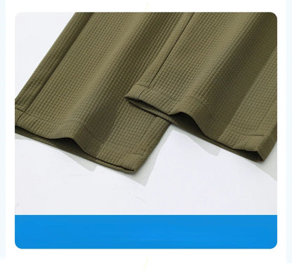 Men's Business Slim Pants Spring Thin Fashion Pocket Casual Trousers Comfortable Letter Labeling Pants Male Clothes