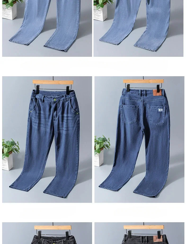 Business Jeans Men's Spring Thin Casual Straight Fashion Loose Brand Pants Comfortable Male Denim Trousers Versatile