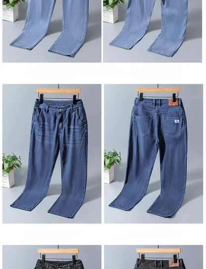 Business Jeans Men's Spring Thin Casual Straight Fashion Loose Brand Pants Comfortable Male Denim Trousers Versatile