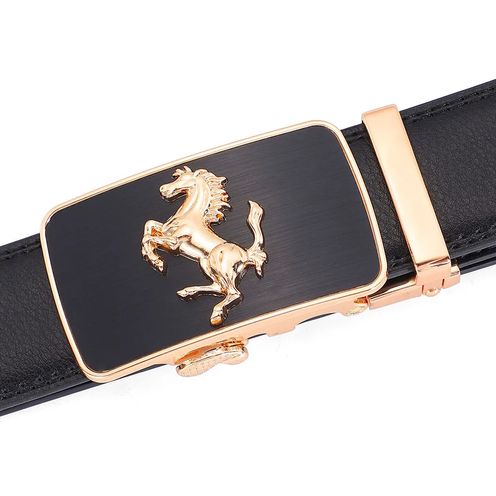 Automatic Buckle Men's Leather Belts Formal Eagle Horse Belt for Men Luxury Designer Brands Male Waist Strap Fashion Accessories