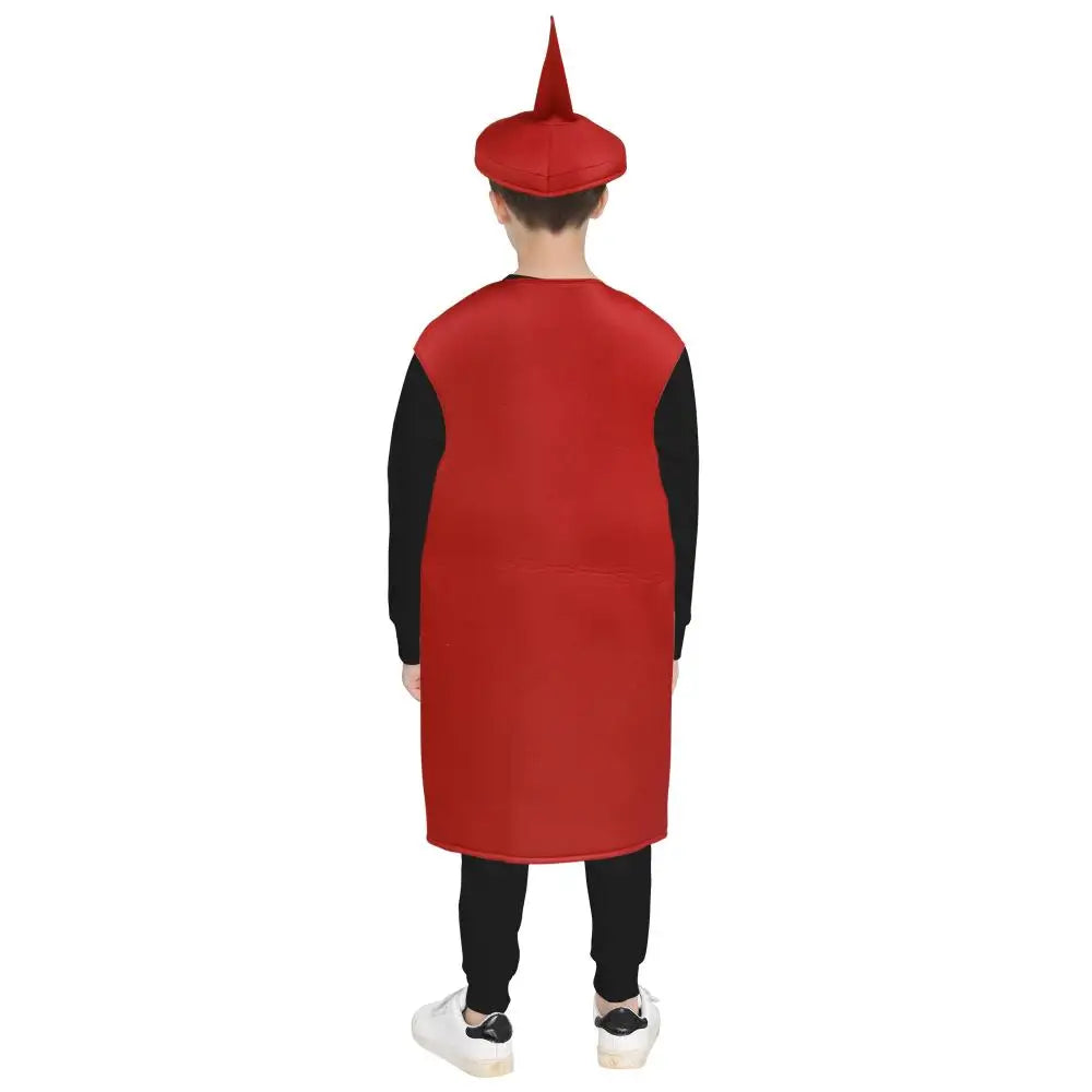 Red Tomato Delicious Ketchup Costume Adult Boy Girl Funny Disguise Suit Yellow Mustard Halloween Cosplay Party Clothes