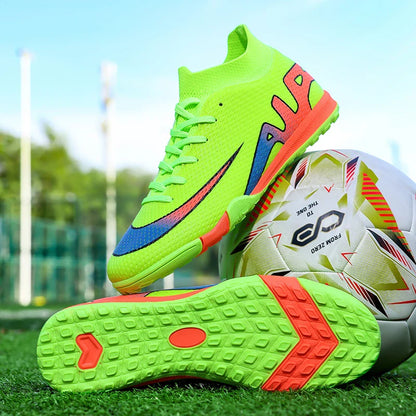 New Men Football Boots Cleats High-top Sneakers High-quality Non-Slip Indoor Soccer Shoes Futsal Grass Match Hot-selling Outdoor