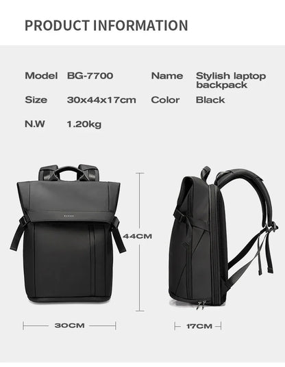 Men Fashion Backpack 15.6 inch Multifunctional Waterproof Backpack Daily Travel Bag Casual School Rucksack with Buckle