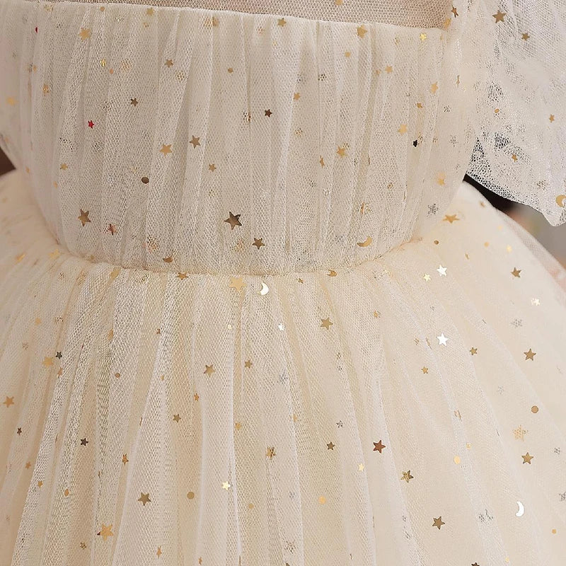Summer Girls Dress Sequin Ruffles Elegant Toddler Girls Princess Dress For 2-10 Years Kids Party Evening Gown Kids Dresses