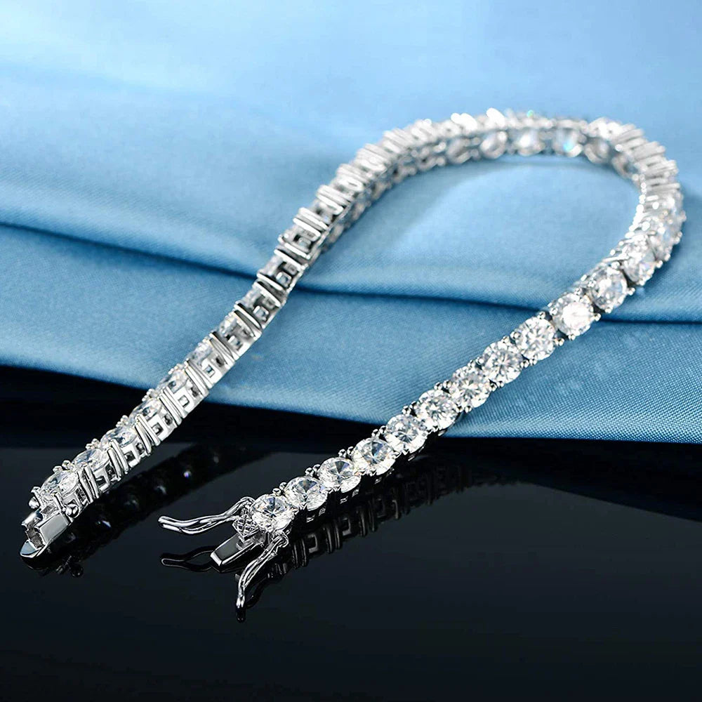 8mm Big Moissanite Diamond Tennis Bracelet for Women Men S925 Silver Plated 18k Yellow/White Gold BangleCertified Certificates