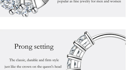 1.8CT All Moissanite Earrings for Women S925 Pure Silver GRA Certified Diamond Temperament Fashion Wedding Party Jewelry