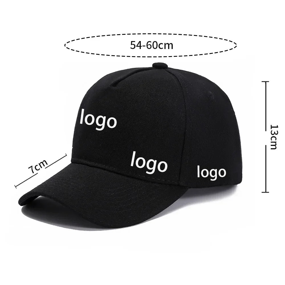 Custom Brand Diy Logo Baseball Cap For Men And Women Plain Blank Embroidery Print 5 Panel Sport Hat Basic Gorras