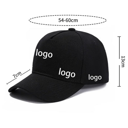 Custom Brand Diy Logo Baseball Cap For Men And Women Plain Blank Embroidery Print 5 Panel Sport Hat Basic Gorras