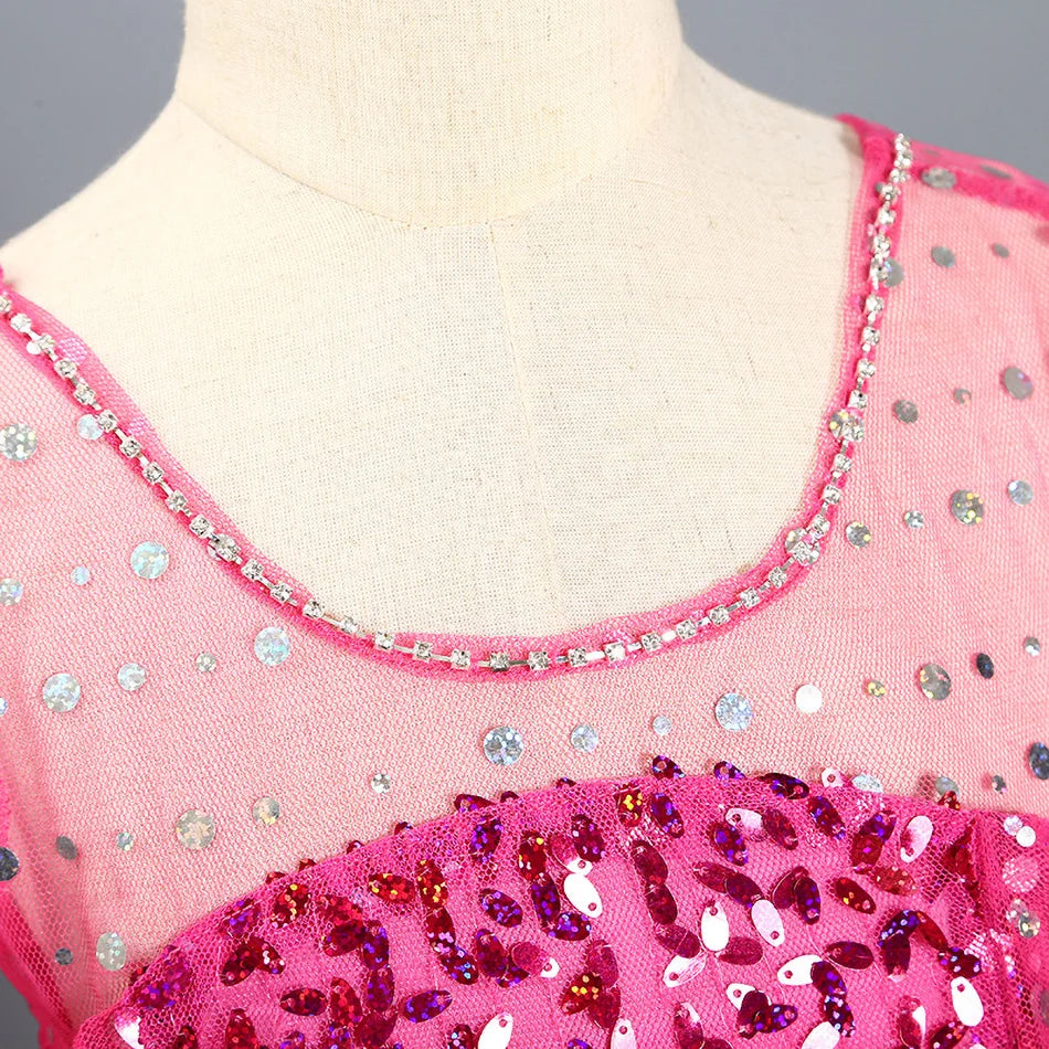 Children Elsa Cosplay Little Girls Princess Carnival Birthday Sequin Dress Kids Cinderella Performance Blue White Rose Red Dress
