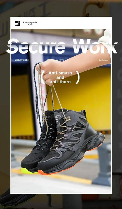 Ankle-Length Men Safety Boots Anti-smash Anti-stab Construction Work Steel Toe Shoes Male Work Boots Work Safety Shoes