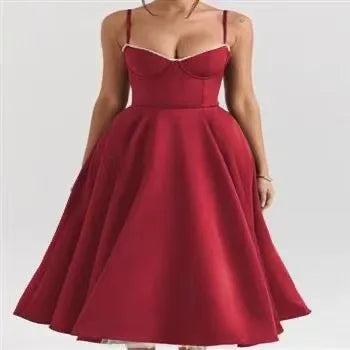 Summer Long Evening Dress Elegant 2025 New Arrivals Spaghetti Strap Corset Bustier Dress Satin Prom Dress Women