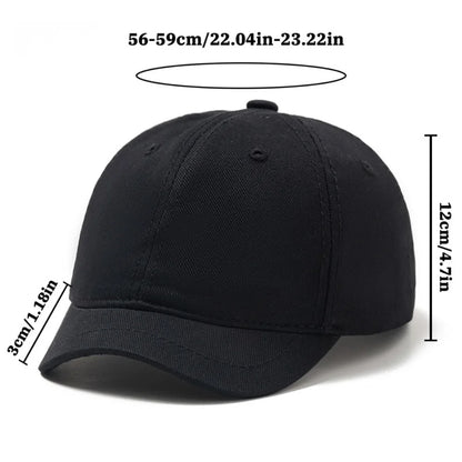 Trucker Style Short Brim Baseball Cap Adjustable Cotton Sunscreen Hat Nylon Fastener Tape Dad Hat Men Women