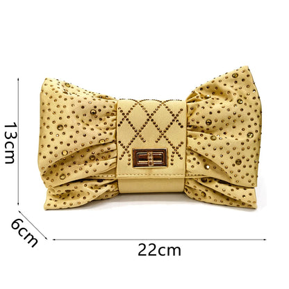 Fashion Brown Color Women's Party Shoes and Bag Set With Elegant Diamond Butterfly Design - Stylish and Chic
