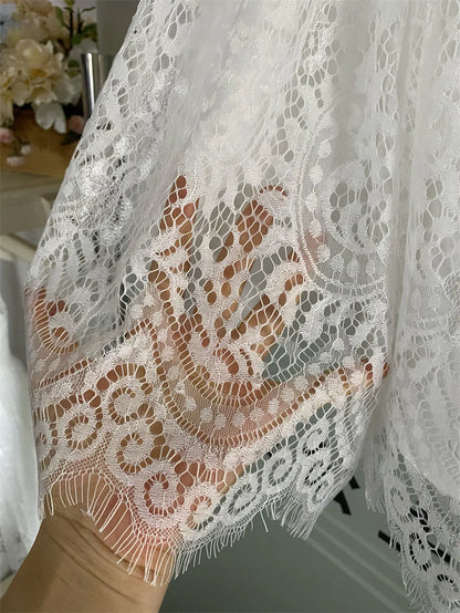 Vestido de renda branco para meninas Deeling Gaunt Doce menina florista Saia elegante de dama de honra Roupas de Natal para meninas de 4 a 12 anos