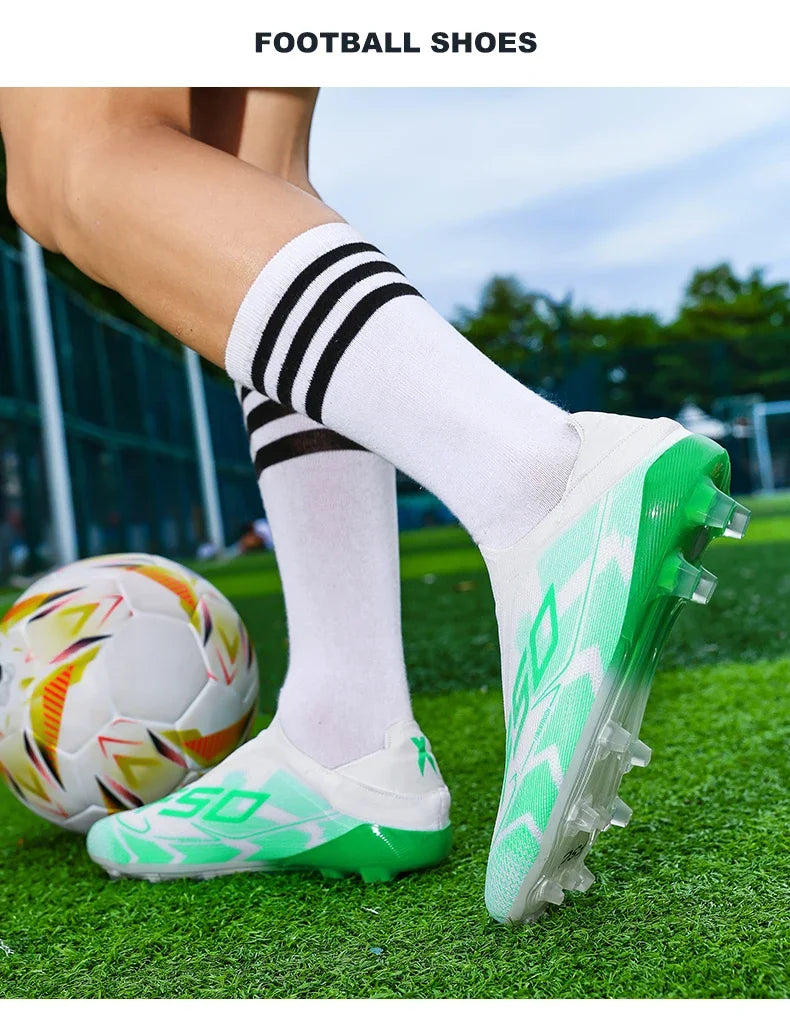 New Men Football Boots Non-Slip Boys Cleats Hot-selling Soccer Shoes Grass Outdoor Match Sneakers High-quality High-top Light