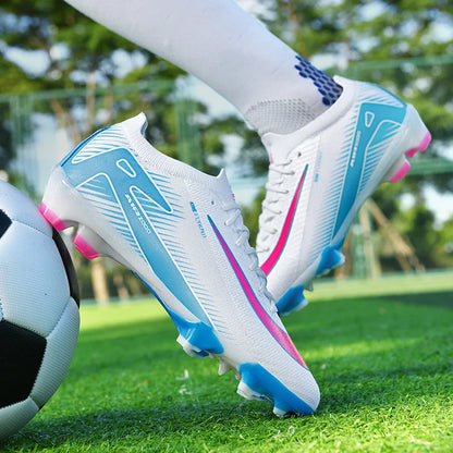New High-Top Soccer Shoes Professional Training Football Boots TF/FG Non-Slip Soccer Sneakers Outdoor Grass Soccer Shoes