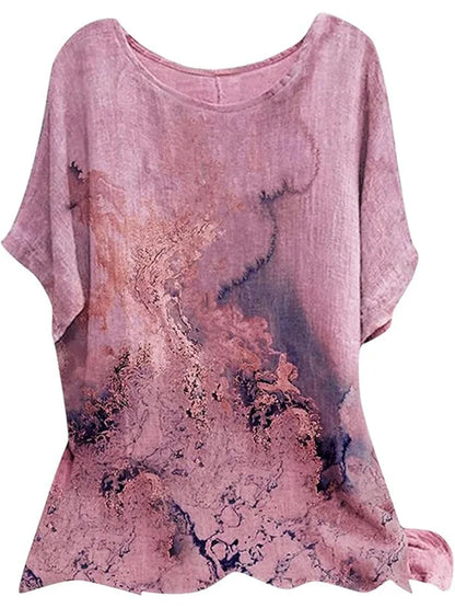 Plus Size T Shirt Tops Summer Women's Short Sleeve Round Neck Floral Printed Loose Tops T Shirt Casual T Shirt Hoodie