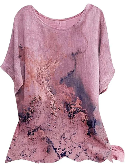Plus Size T Shirt Tops Summer Women's Short Sleeve Round Neck Floral Printed Loose Tops T Shirt Casual T Shirt Hoodie