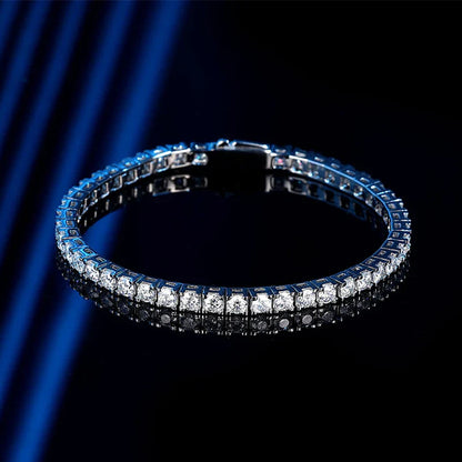 Real GRA Certified D Color 3mm 0.1CT Full Moissanite Tennis Bracelet For Women S925 Silver Diamond 14-23cm Link Bracelets