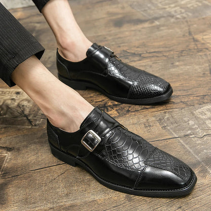 Leather Designer Brand Monks Snake Luxury Men Casual Office Business Man Loafers Mens Moccasins Driving Wedding Dress Male Shoes