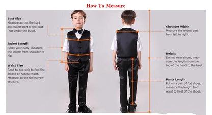 Black Beaded Crystals Suits For Boys 3 Pieces Sets Single Breasted Prom Blazer Sets Kids Formal Wedding Party Tuxedos