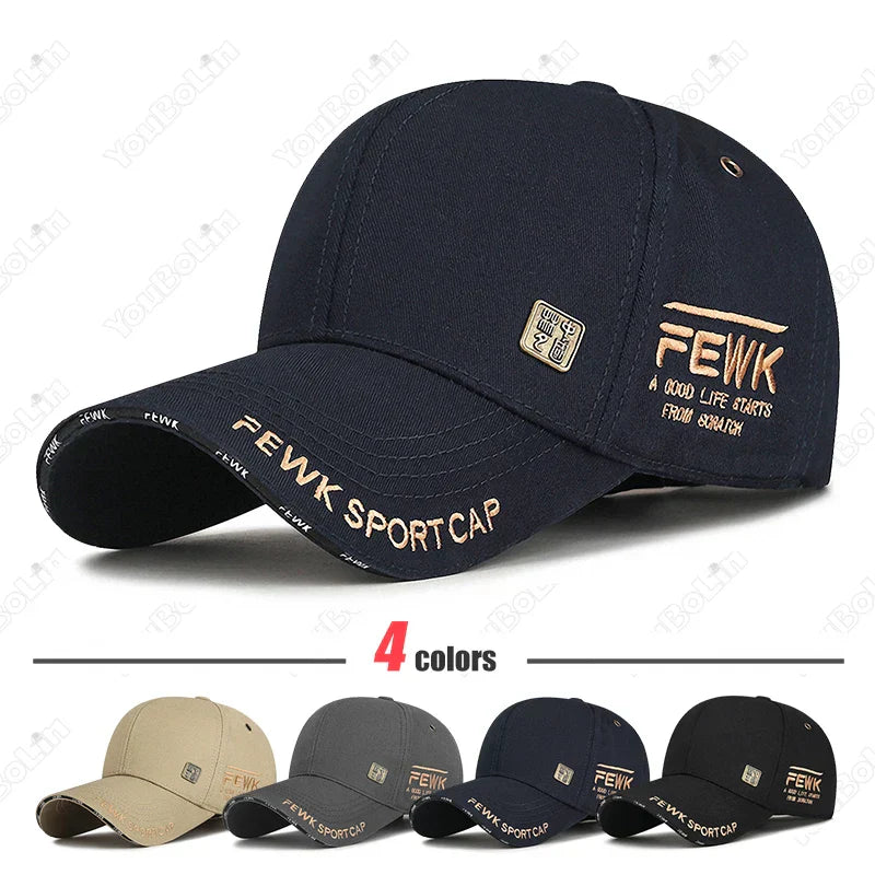 High Quality Chinese Style FEWK Letter Embroidery Cotton Adjustable Baseball Cap Sun Hat Trucker Caps Dad Hats