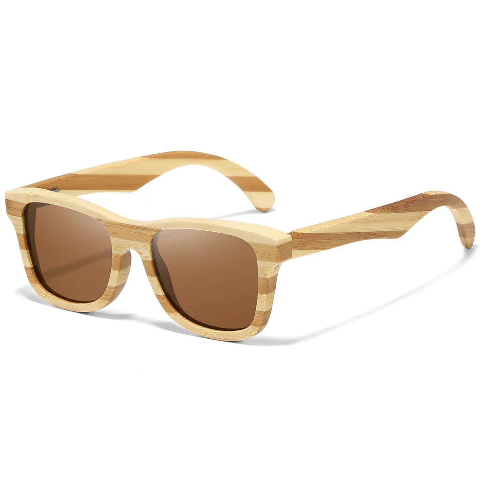 Natural Zebra bamboo adult sunglasses Manual polarized glasses Mirror coated lens Glasses Gift box 8621C