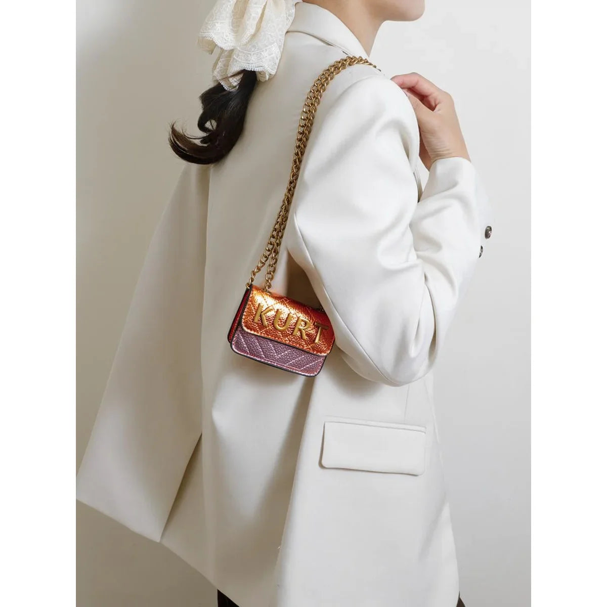 Mini Magnetic Crossbody Bag – Letter Flap, Chain Strap, Zipper Closure. Multi-Color, Perfect for Casual, Office & Everyday Use.
