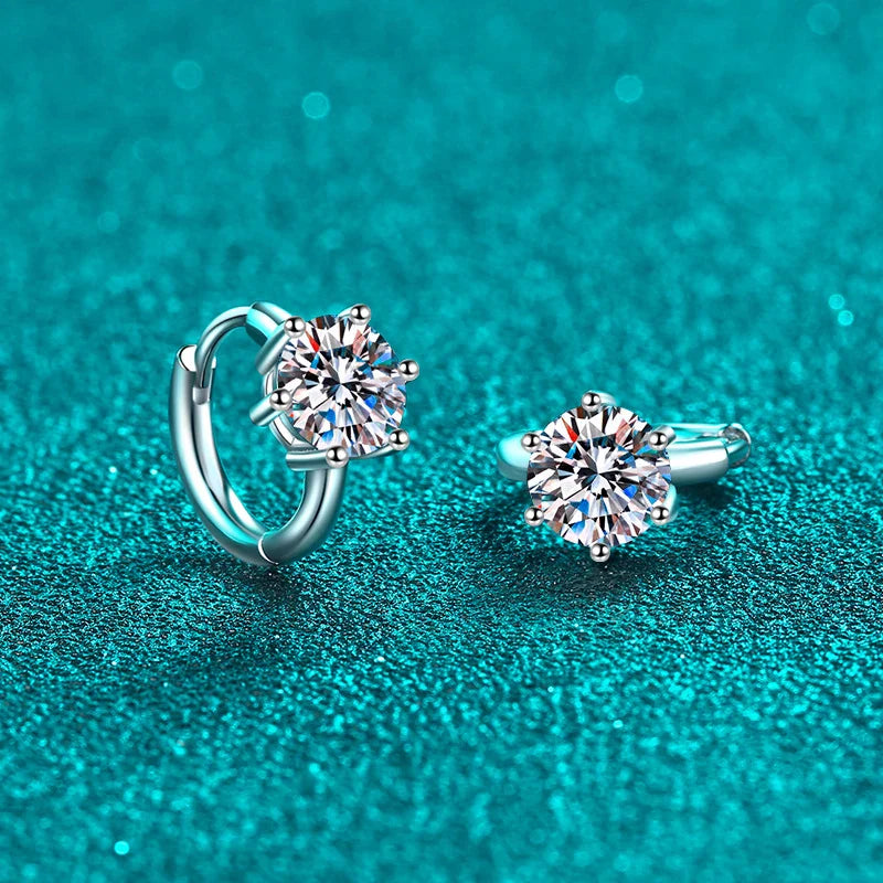 0.5ct 1ct Moissanite Earrings 925 Sterling Silver Lab Diamond Sparkling Party Wedding Studs Earring Designer for Women
