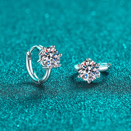 0.5ct 1ct Moissanite Earrings 925 Sterling Silver Lab Diamond Sparkling Party Wedding Studs Earring Designer for Women
