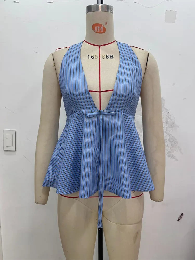 Women Summer Halter Camis Tank Tops 2025 Fashion Sweet Strapless Bow Female Elegant Street Backless Top Clothing