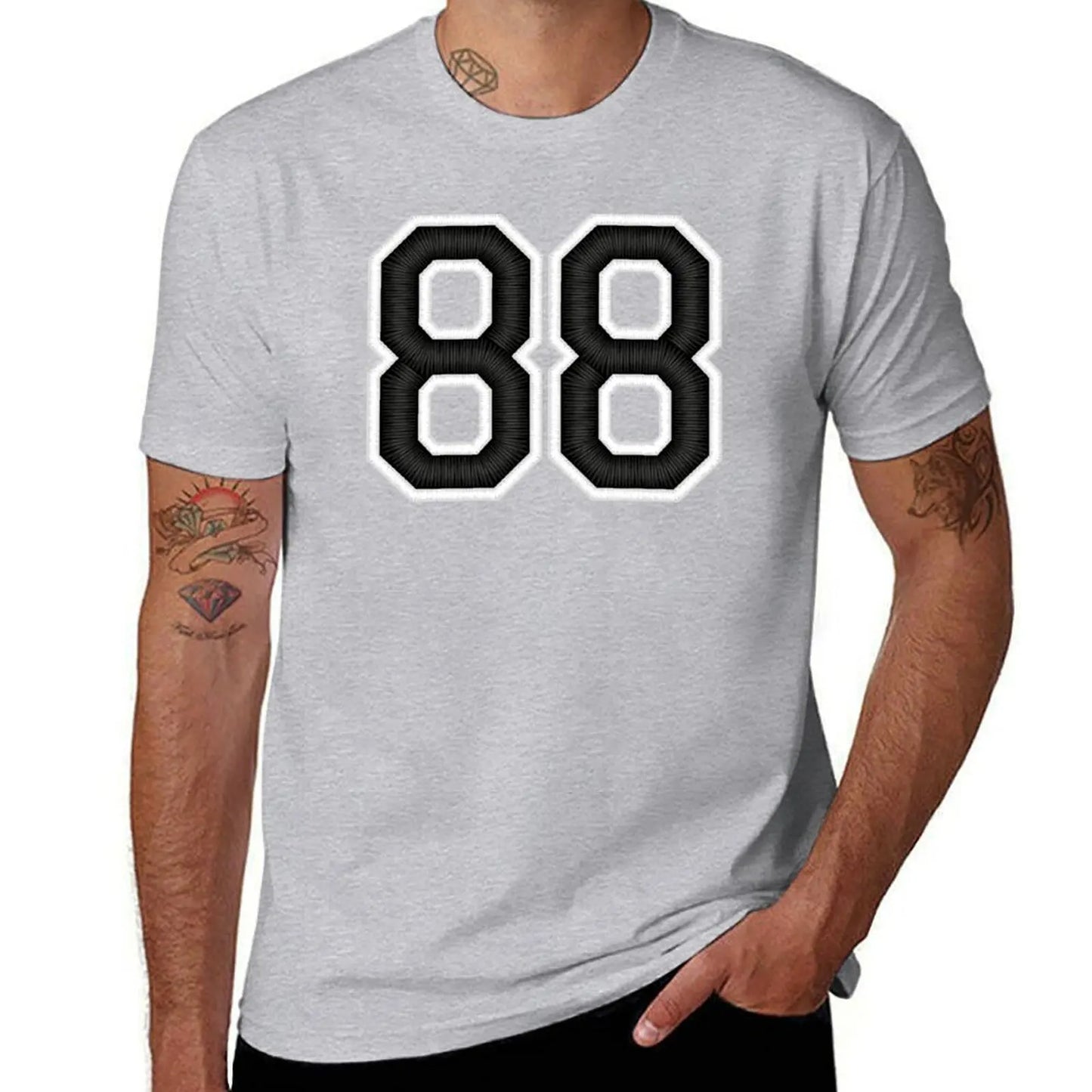 88 Black Jersey Sports Number eighty-eight Football 88 T-Shirt cute clothes graphics sweat funny t shirts for men