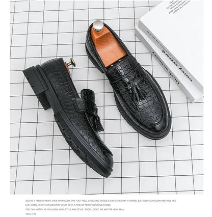 Formal Shoes For Men Fashion Casual Leather Loafers Male Slip On Business Leather Shoes Men's Dress Shoes Party Office Loafers