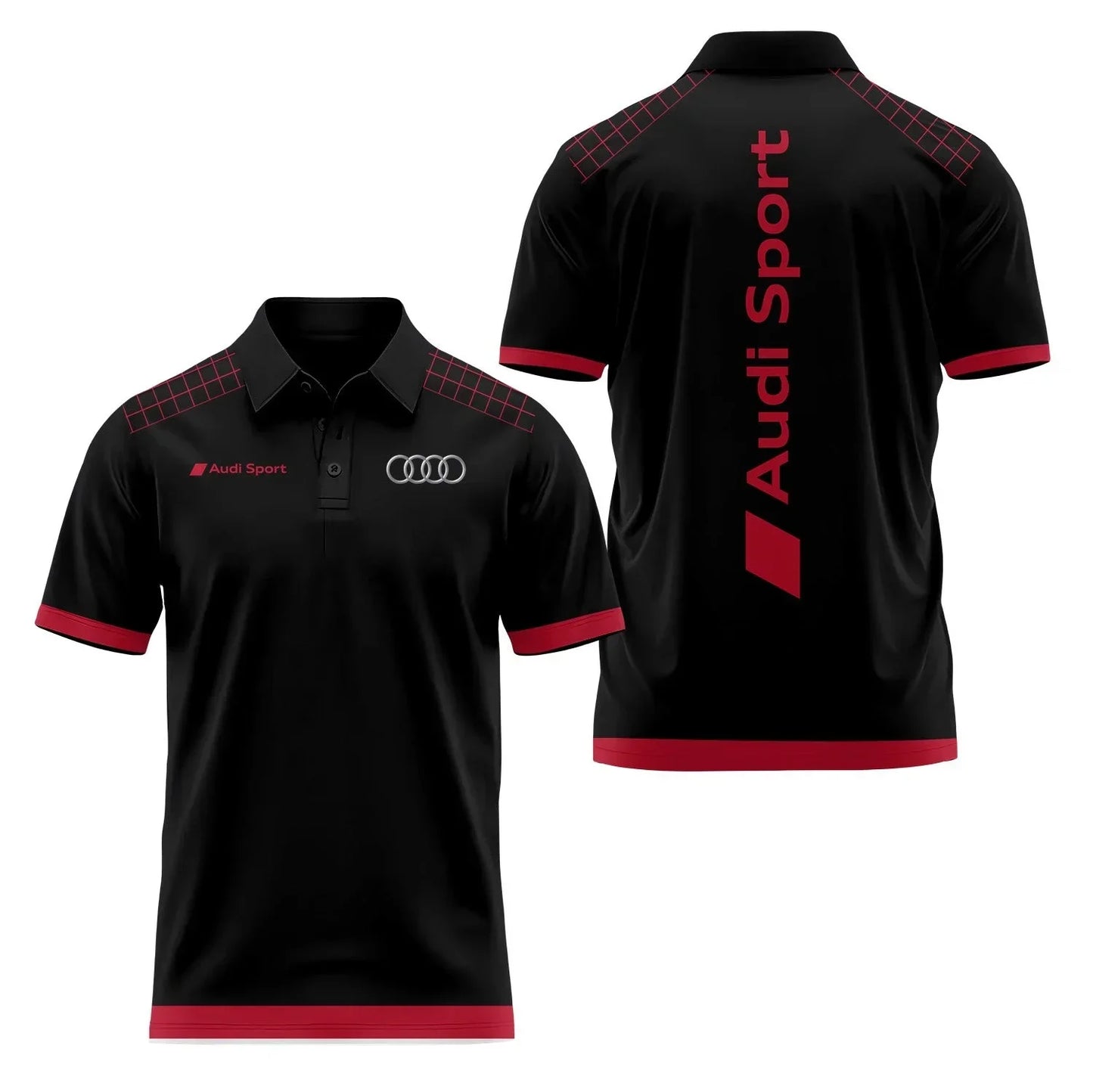 Short-Sleeved Polo Shirt 3D Printed 4S Fast Dry Sport Collar T-Shirt for Store Staff Fashionable