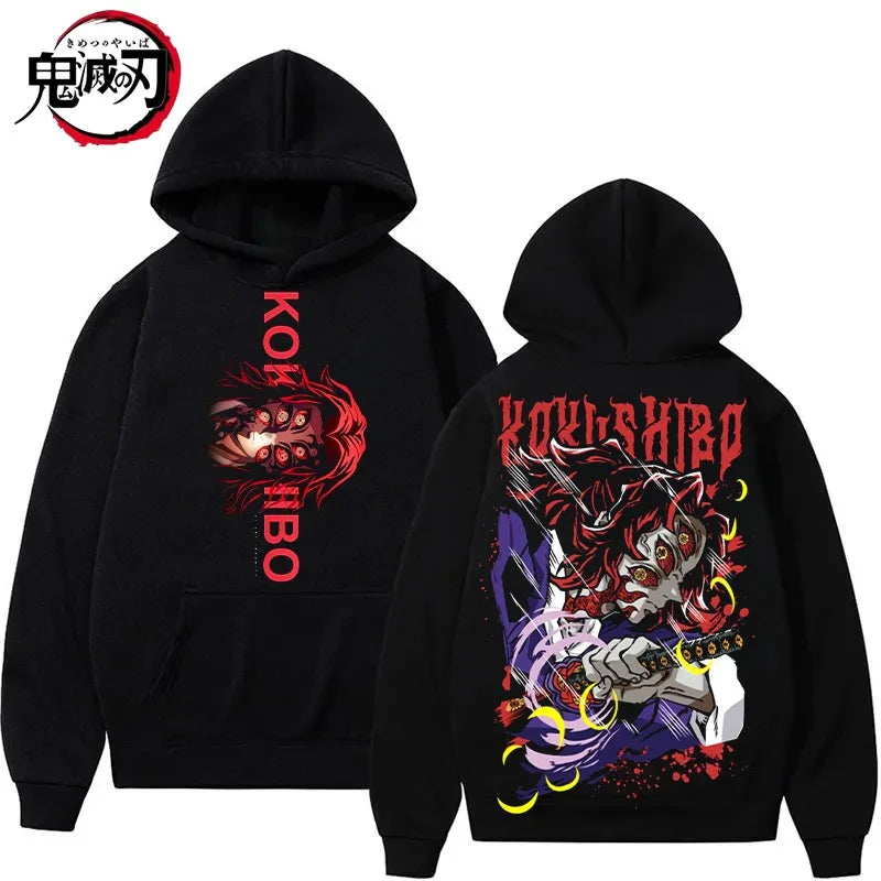 Print Black Hoodie, Oversized Streetwear Sweatshirt Men Women Long Sleeve Casual Autumn Top Unisex