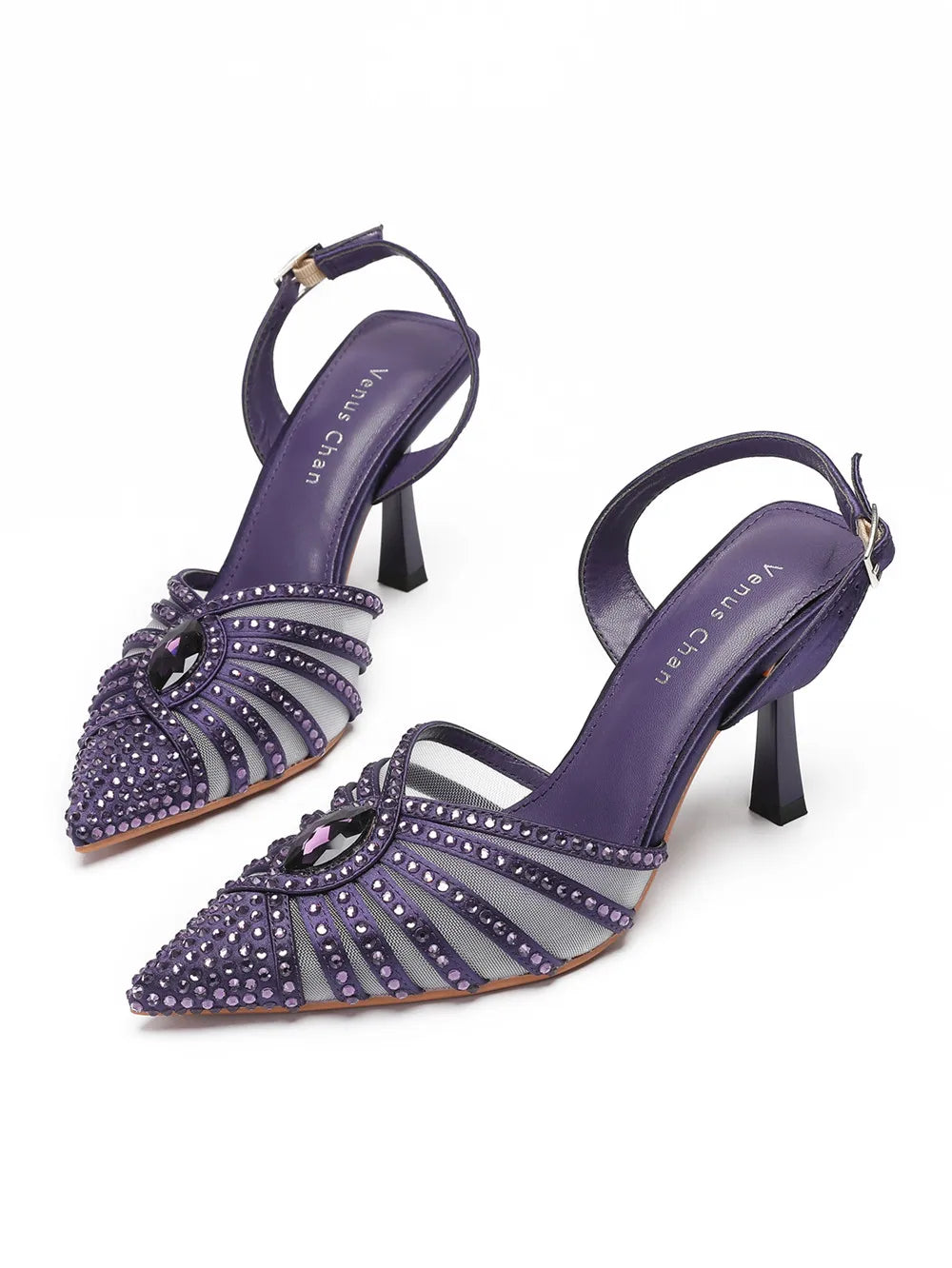 Elegant Fruit Green Women's Heels and Rhinestone Handbag Set - Italian Design for Weddings and Parties