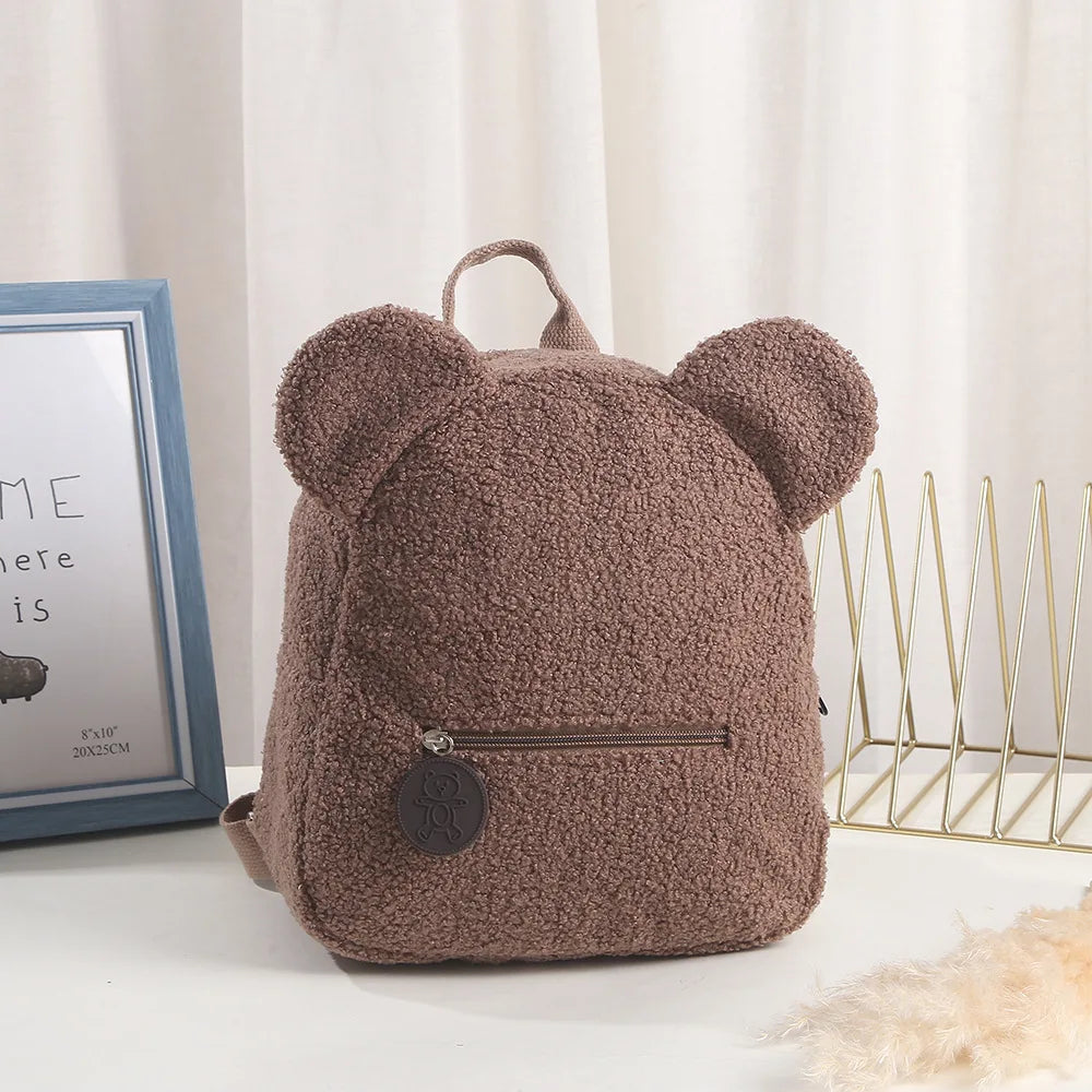 Personalised Bear Backpacks Custom Name Portable Children Travel Shopping Rucksacks Women's Cute Bear Shaped Shoulder Backpack