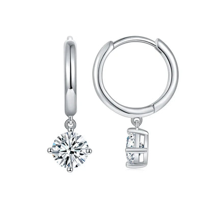 100% Real 0.5 Carat 5mm D Color Moissanite Diamond Drop Earrings Women’s S925 Silver Plated 18K Yellow Gold Tassel Earring